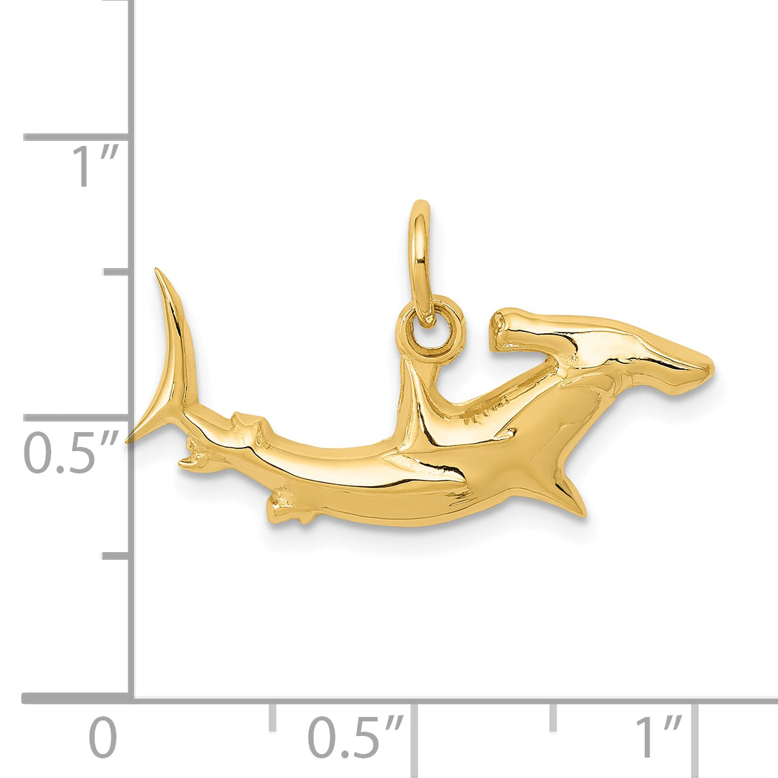 10k Hammerhead Shark Charm