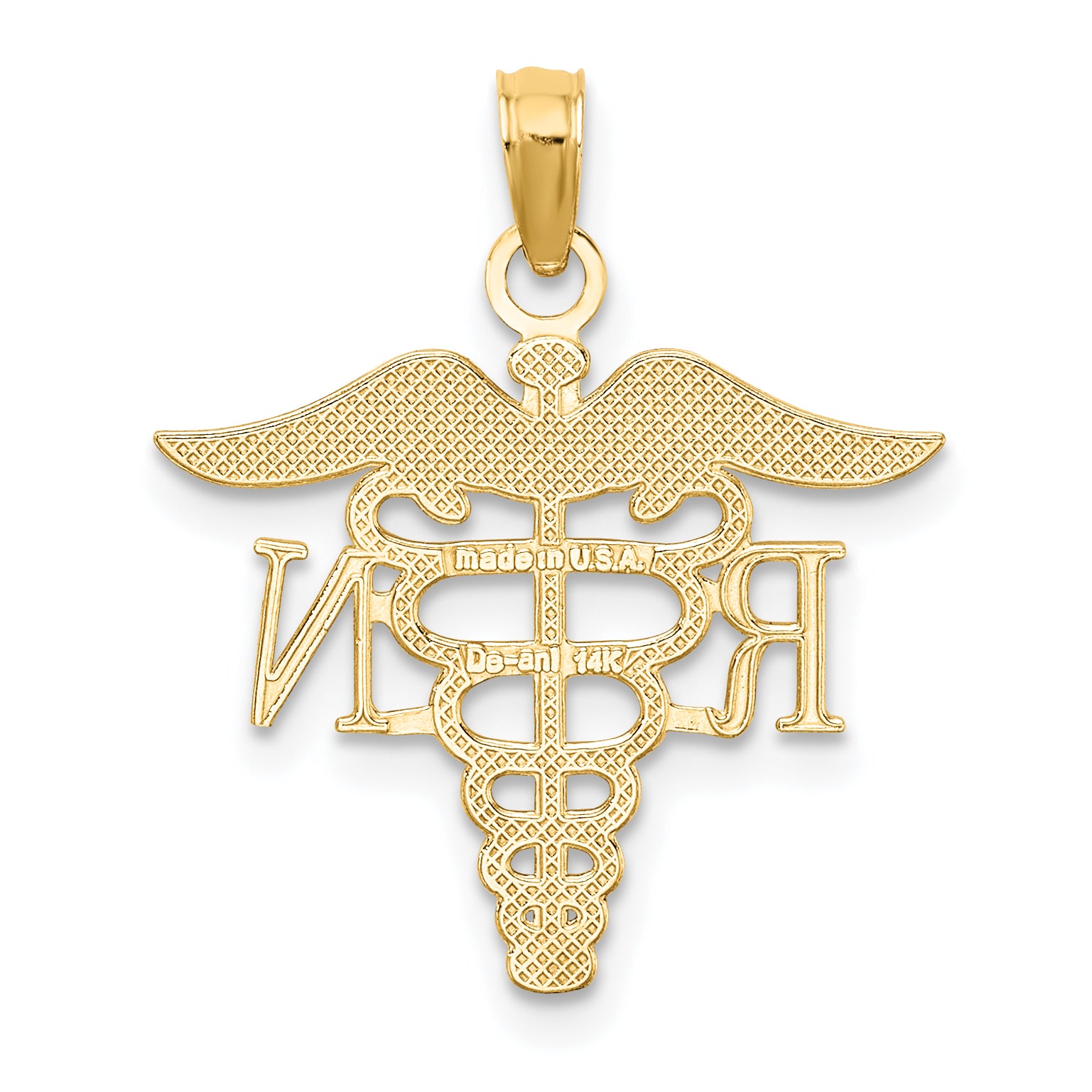 10K RN Caduceus Pendant