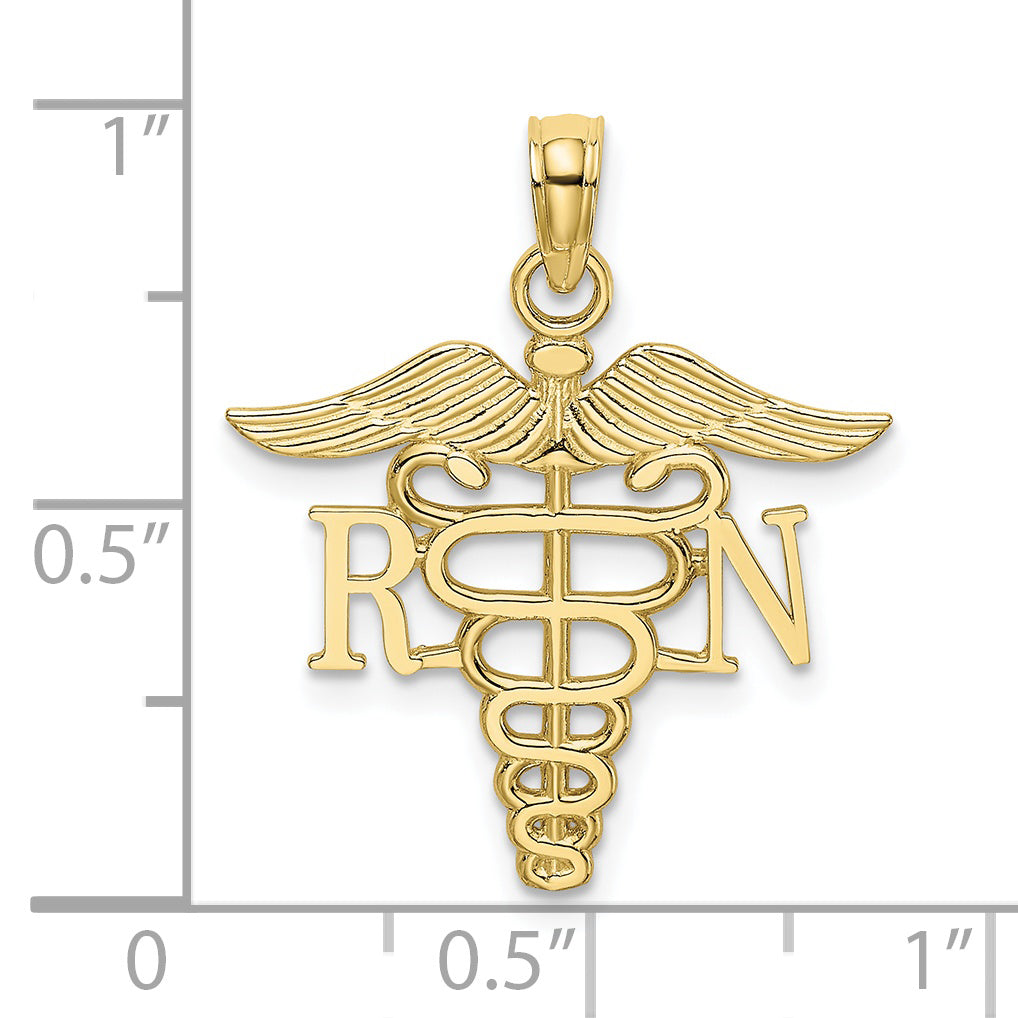 10K RN Caduceus Pendant