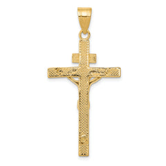 10K Two-tone INRI Crucifix Pendant