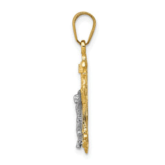 10K Two-tone INRI Crucifix Charm