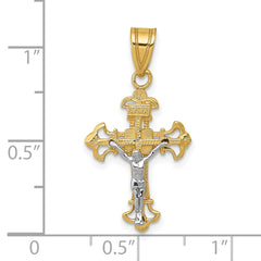 10K Two-tone INRI Crucifix Charm