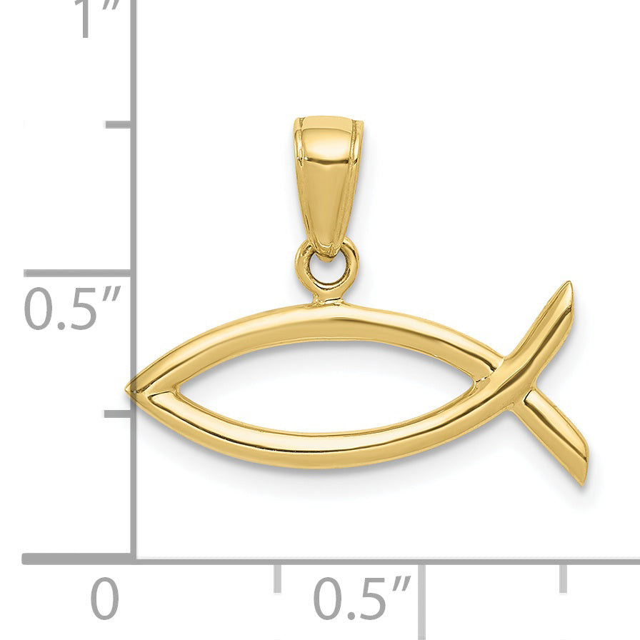 10K Ichthus Fish Pendant