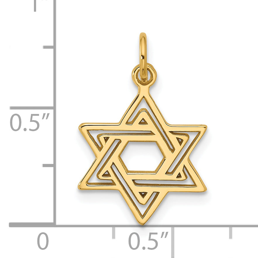 10k Jewish Star Charm