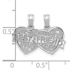 10K White Gold BEST FRIEND 2 Piece Break-A-Part Charm