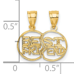 10K Break Apart Cut-Out BEST FRIEND Pendant