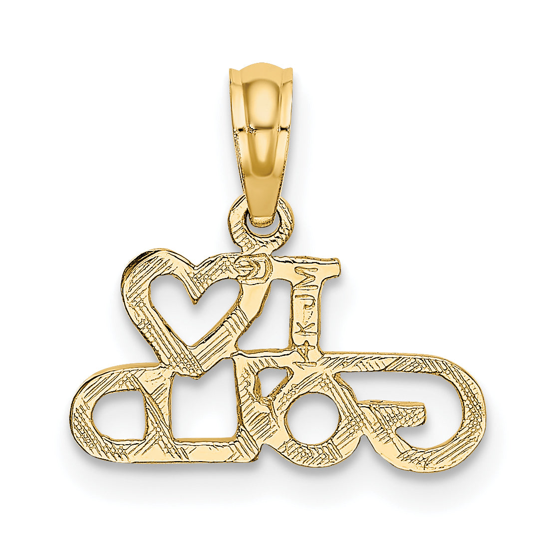 10K Polished / Textured I LOVE GOLD Charm