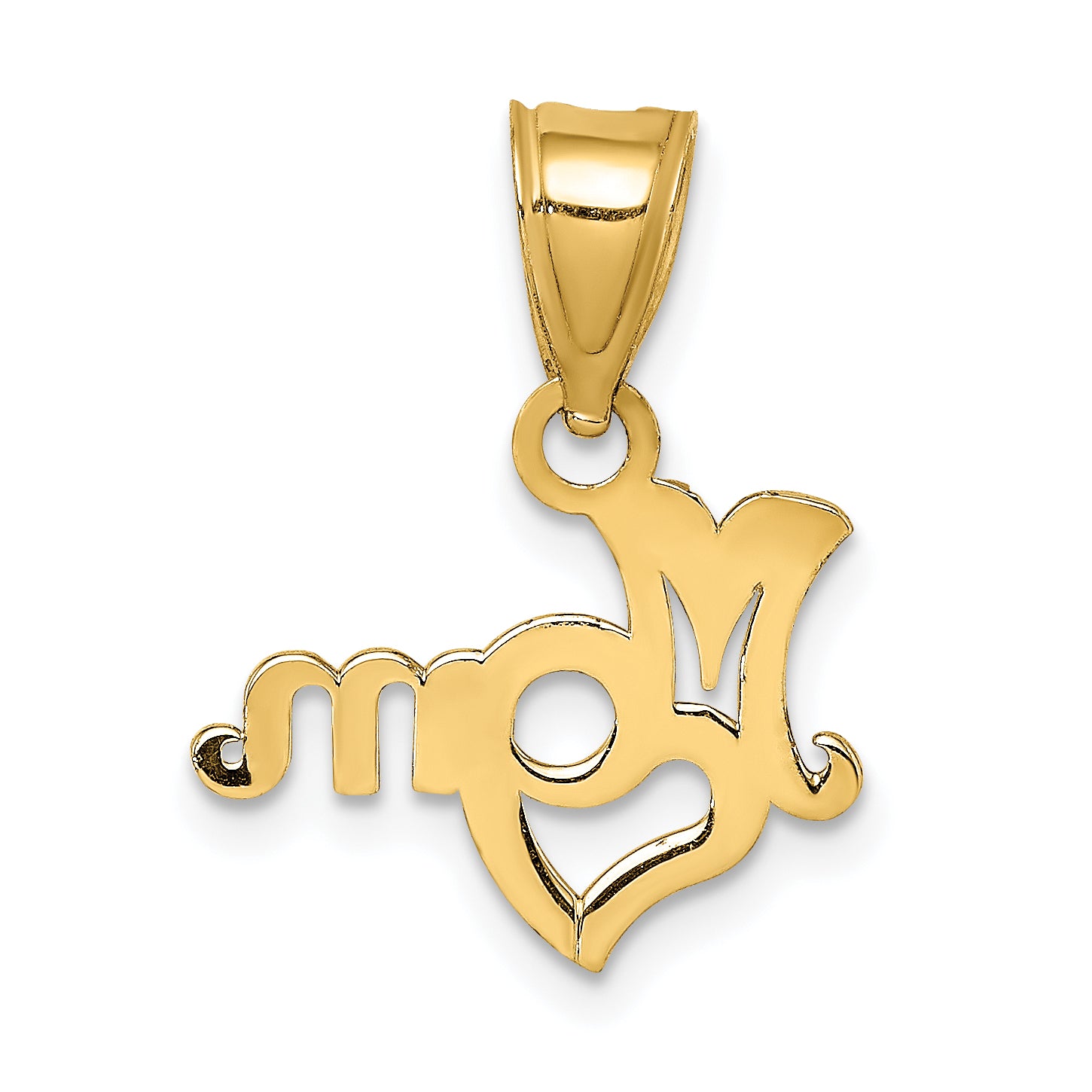 10K MOM With Heart Pendant