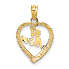 10K #1 MOM In Heart Pendant