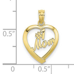 10K #1 MOM In Heart Pendant