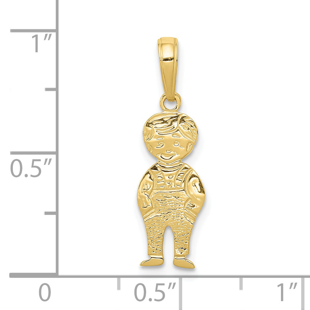 10K Boy with Hands in Pocket Pendant