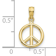 10K Polished Peace Symbol Pendant