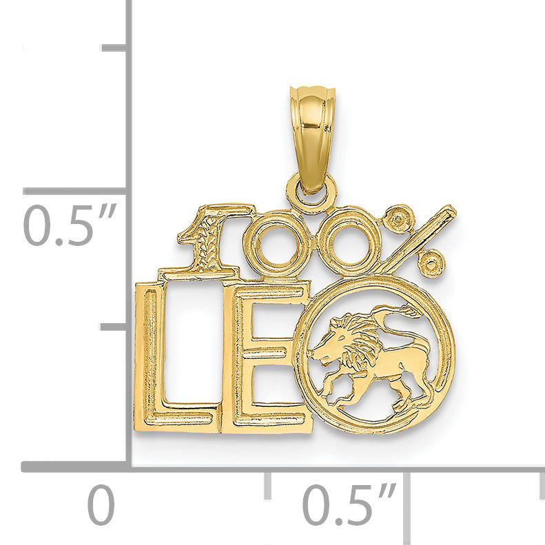 10K 100% LEO Zodiac Charm