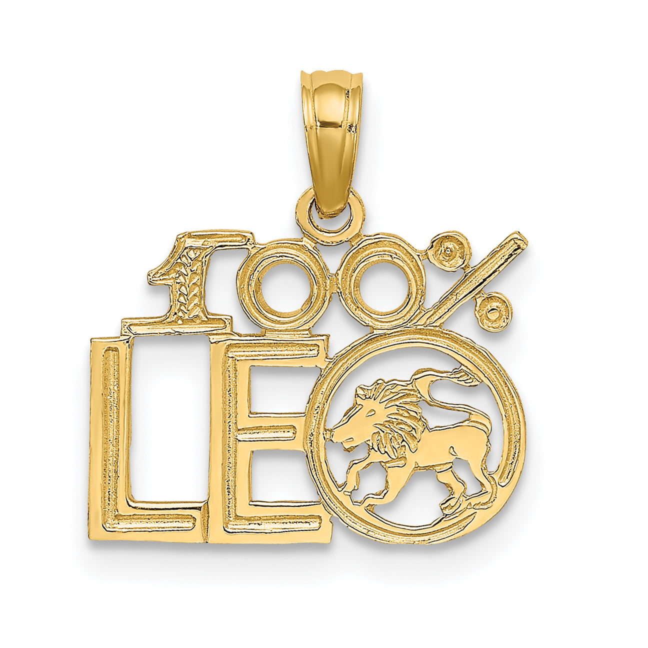 10K 100% LEO Zodiac Charm