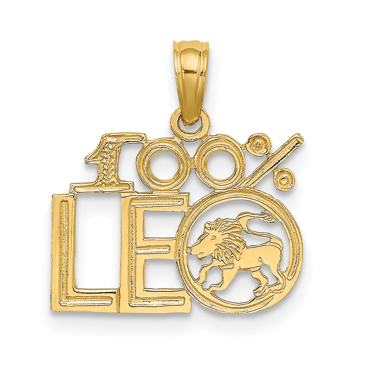 10K 100% LEO Zodiac Charm