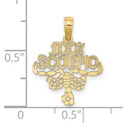 10K 100% SCORPIO Zodiac Charm