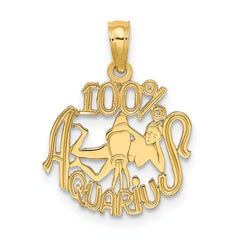 10K 100% AQUARIUS Zodiac Charm