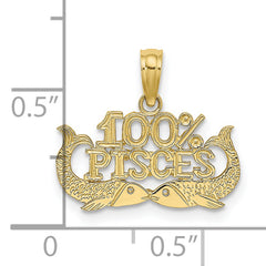 10K 100% PISCES Zodiac Charm