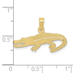 10K Textured Alligator Pendant