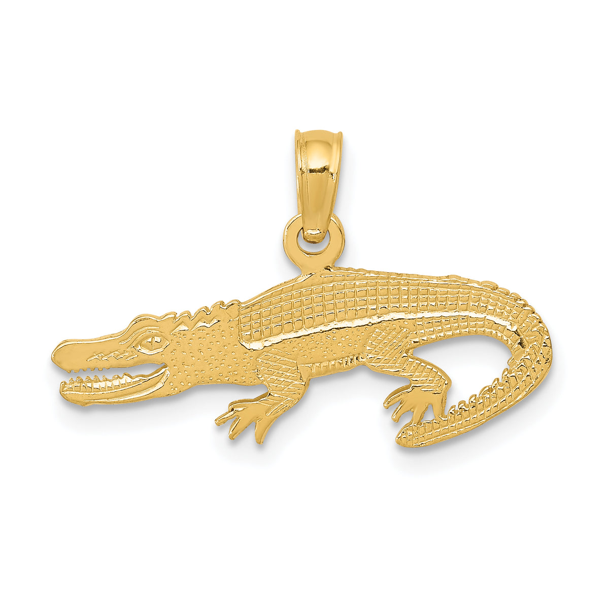 10K Textured Alligator Pendant