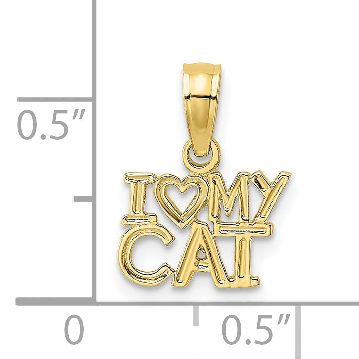 10k I HEART MY CAT Charm