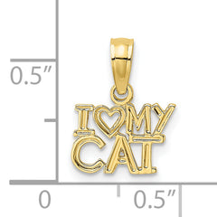 10k I HEART MY CAT Charm