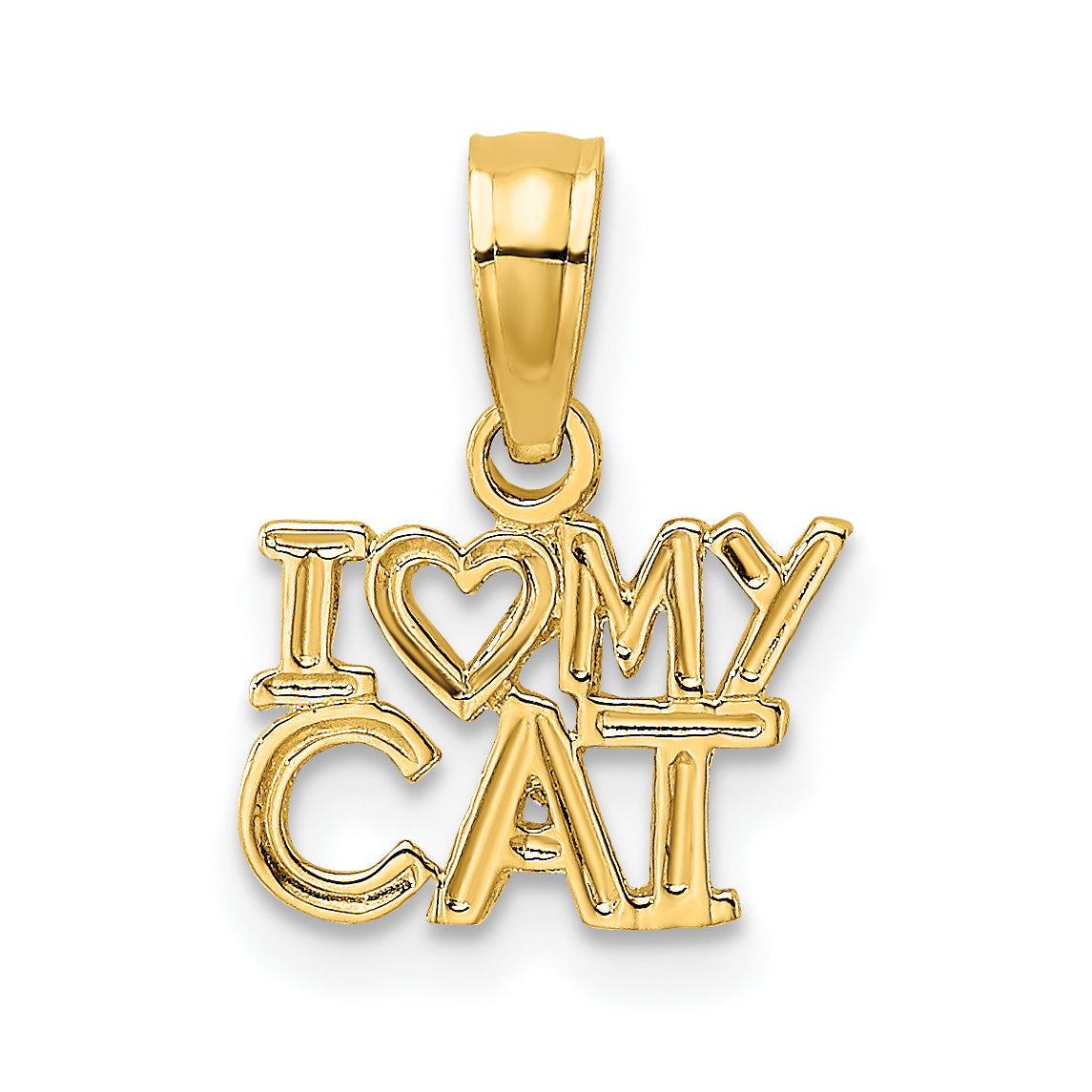 10k I HEART MY CAT Charm