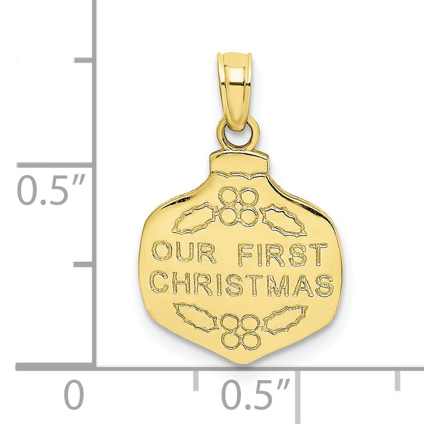 10K OUR FIRST CHRISTMAS Ornament Pendant