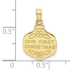 10K OUR FIRST CHRISTMAS Ornament Pendant