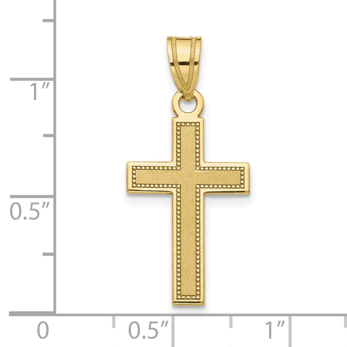 10K Small Satin Cross Pendant