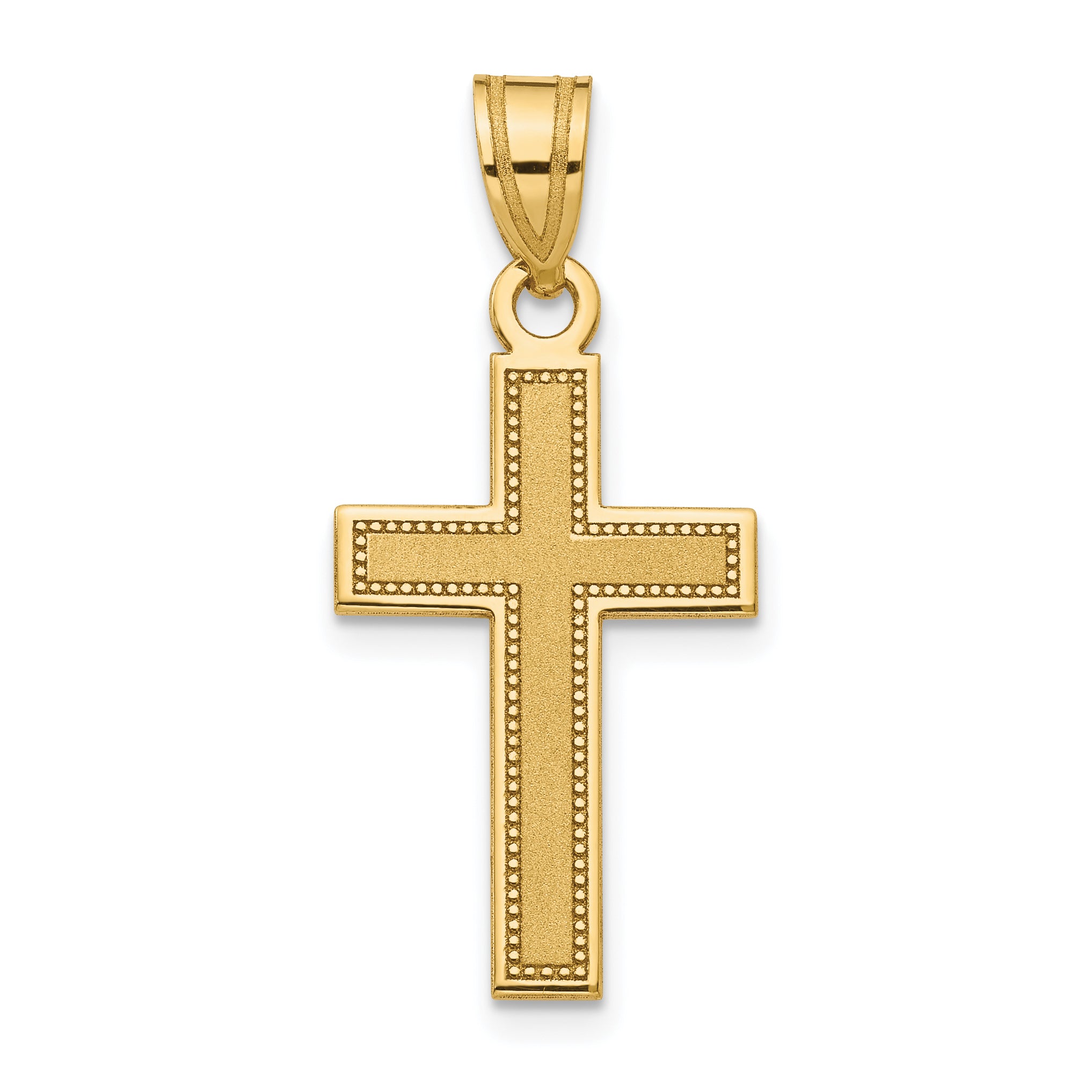 10K Small Satin Cross Pendant