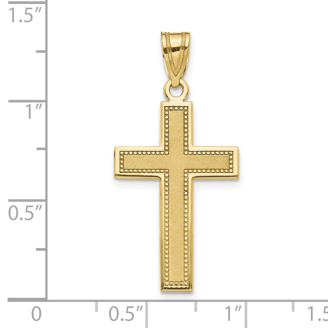 10K Large Satin Cross Pendant