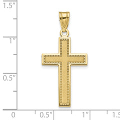 10K Large Satin Cross Pendant