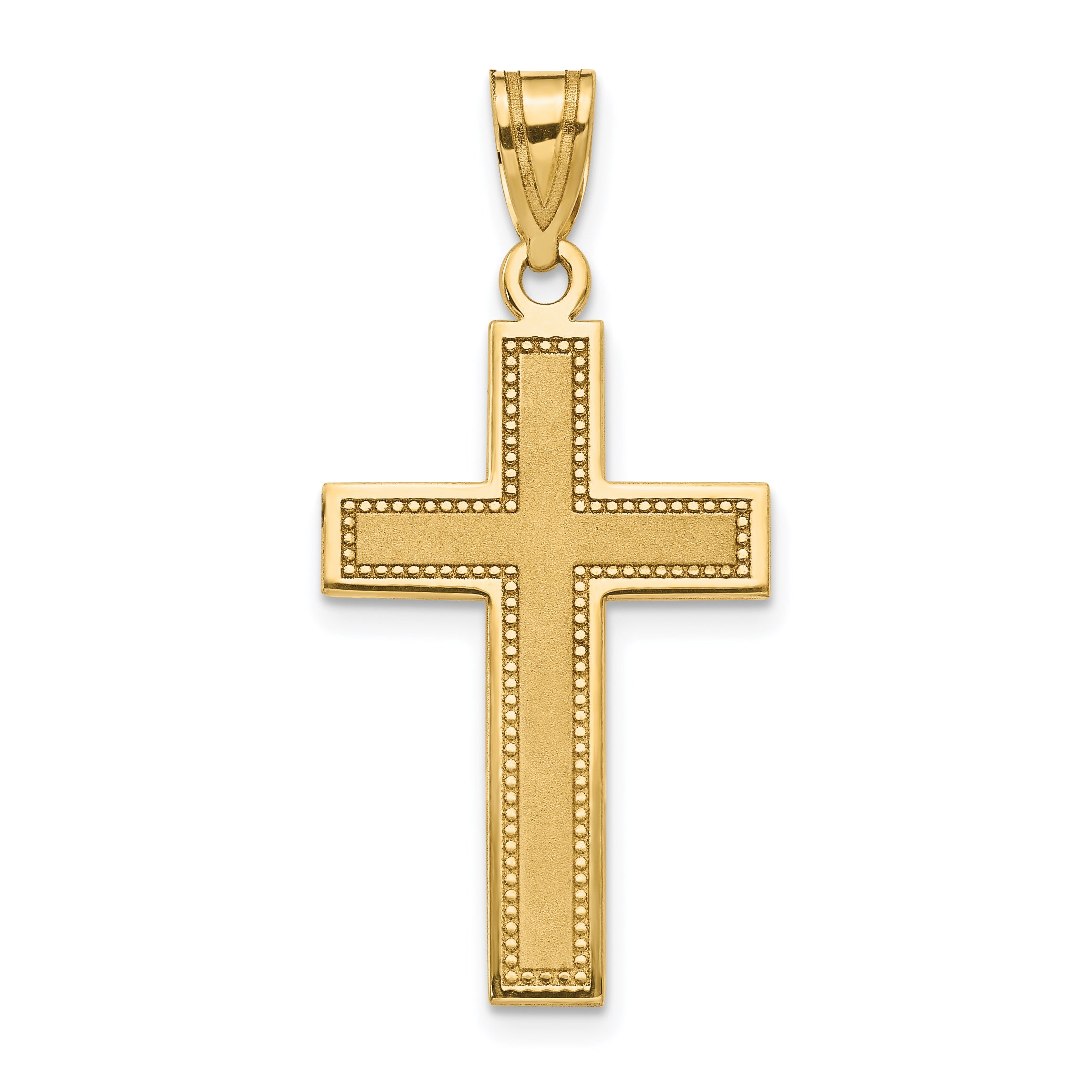 10K Large Satin Cross Pendant