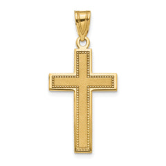 10K Large Satin Cross Pendant