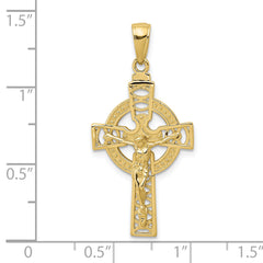 10k Polished Celtic Crucifix Pendant