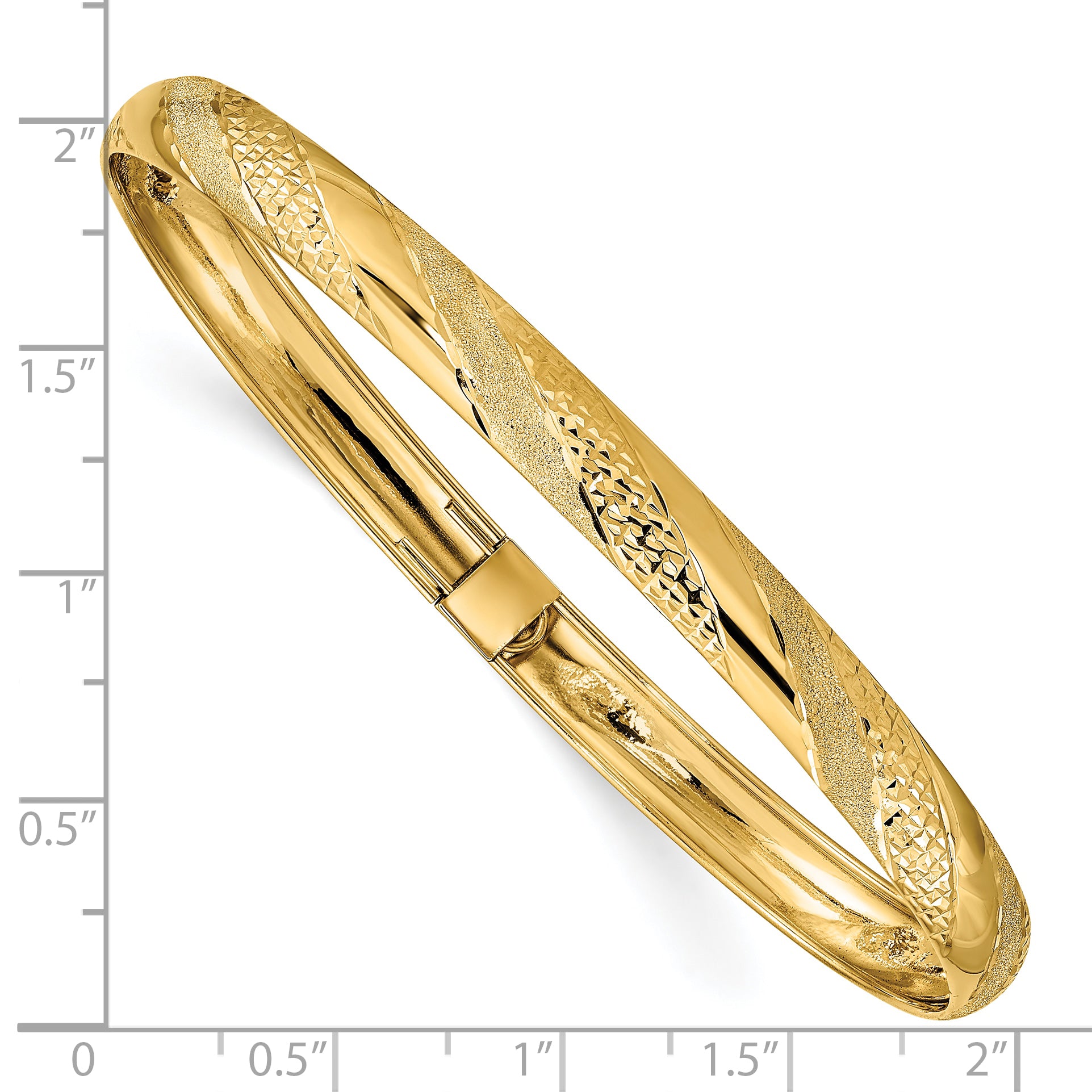 10k Twisted Diamond-cut Flexible Bangle