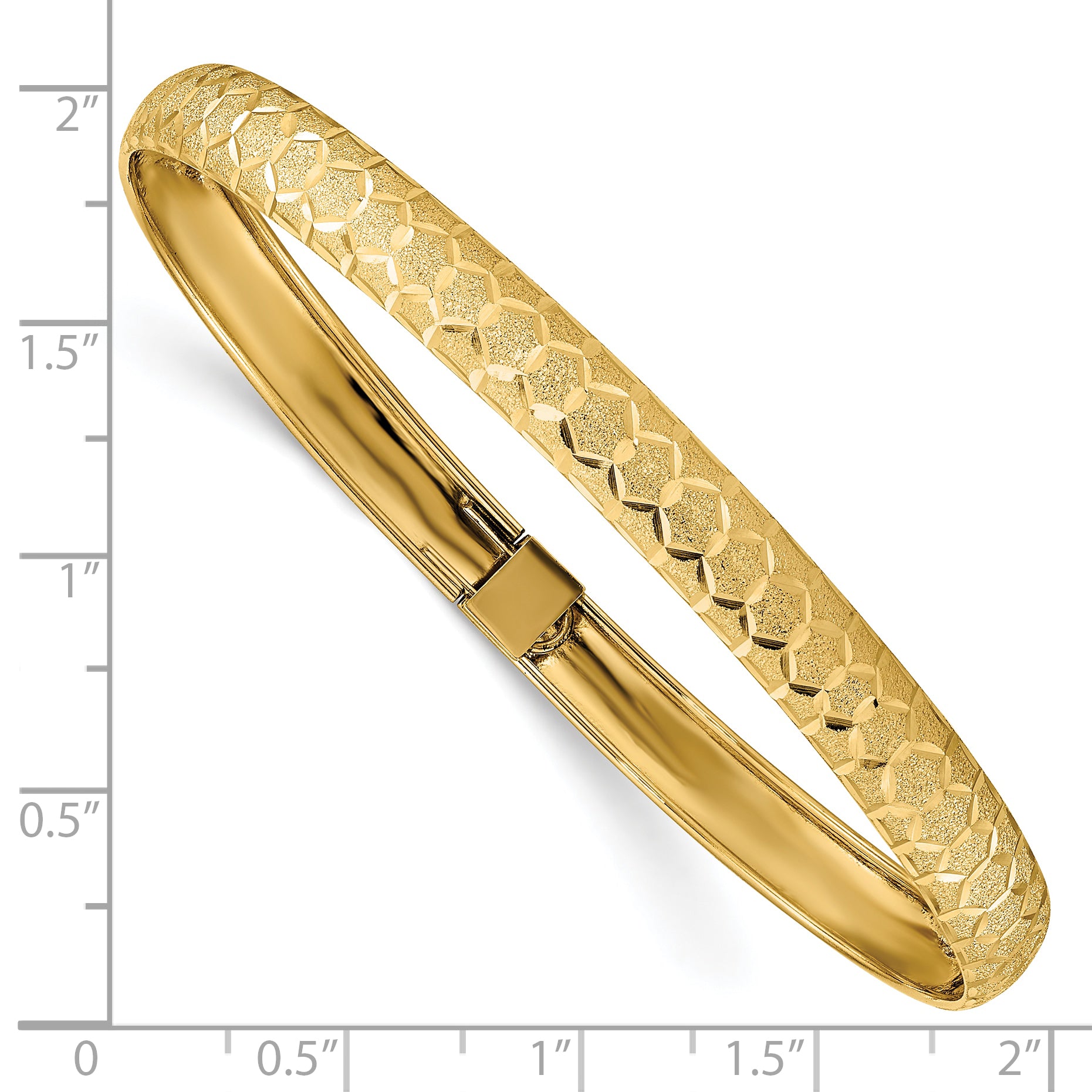 10k Hexagonal Design Diamond-cut Flexible Bangle