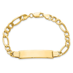 10k Semi-solid Figaro Link ID Bracelet