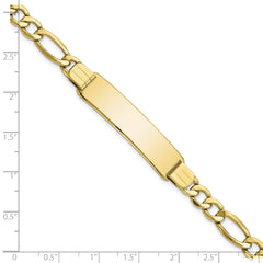 10k Semi-solid Figaro Link ID Bracelet