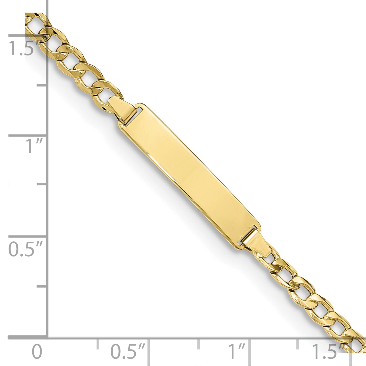 10k Semi-solid Curb Link ID Bracelet