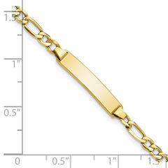 10k Semi-solid Figaro Link ID Bracelet