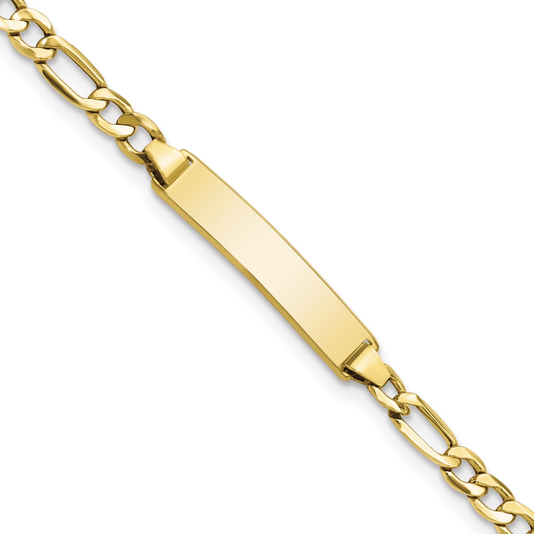 10k Semi-solid Figaro Link ID Bracelet