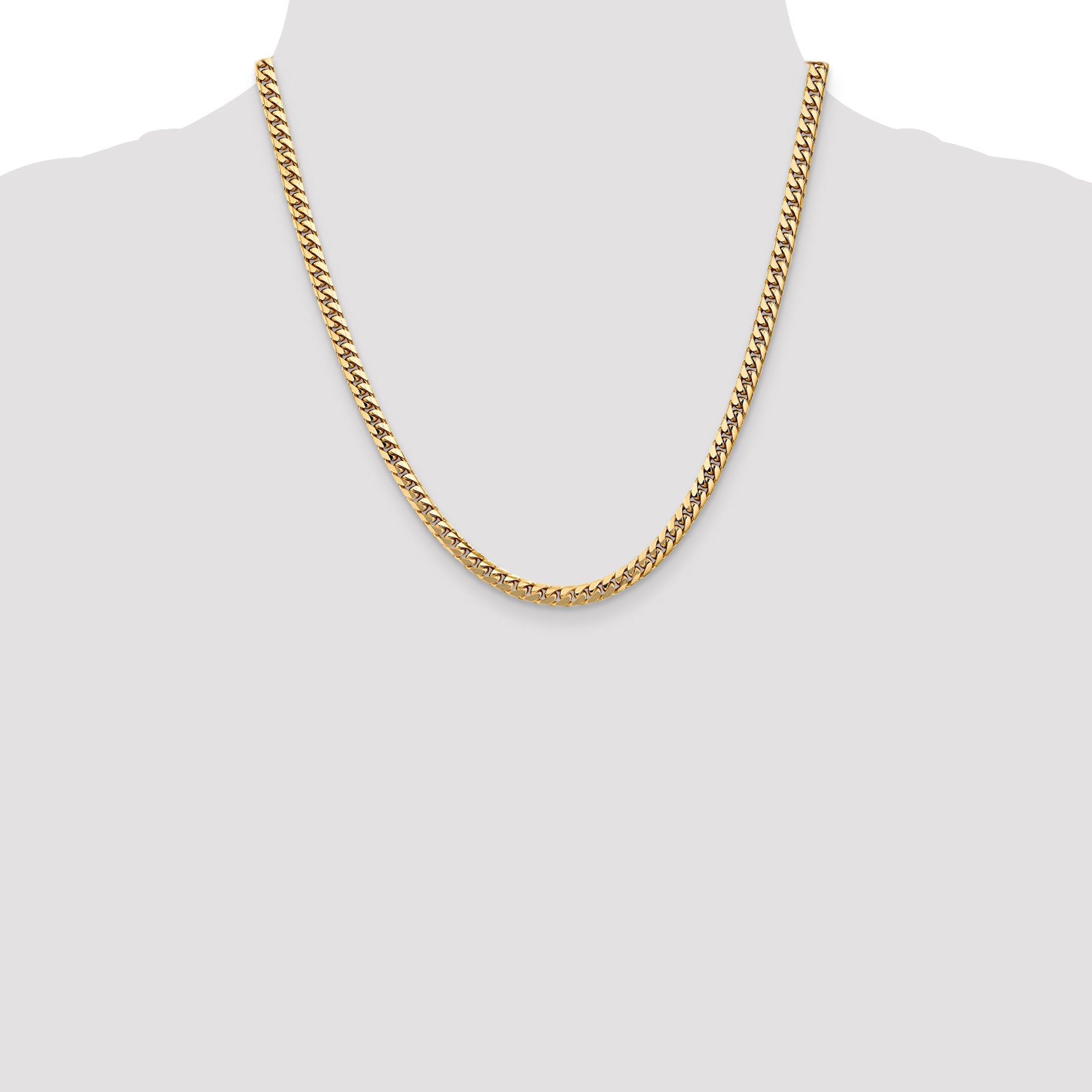 10K 4.3mm Solid Miami Cuban Chain