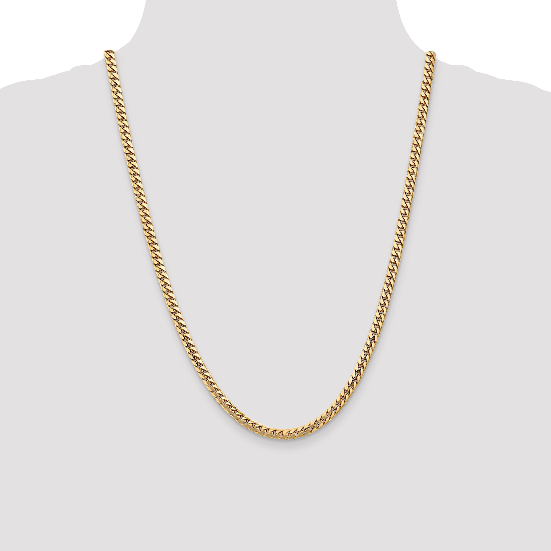 10K 4.3mm Solid Miami Cuban Chain