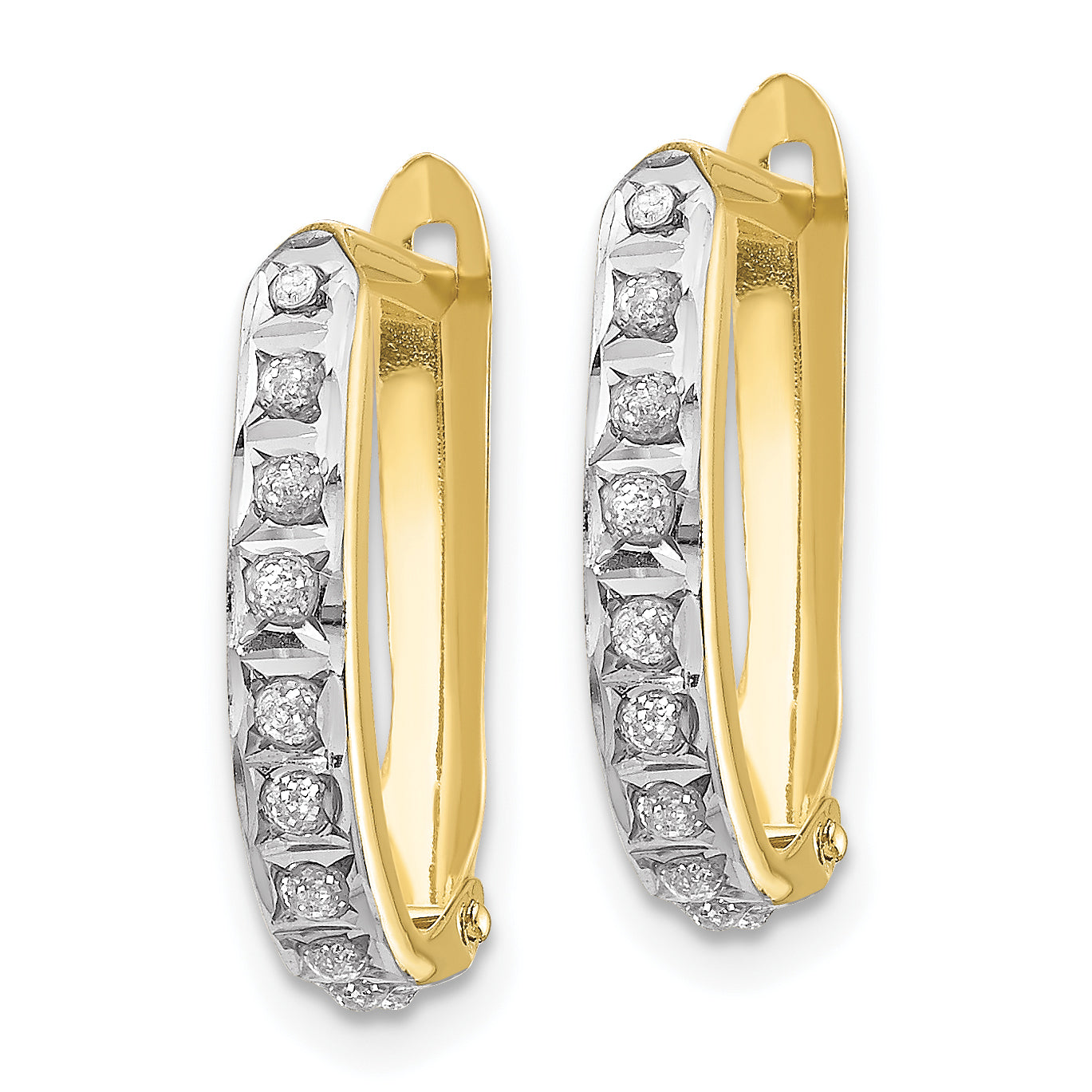 10k Diamond Fascination Hinged Hoop Earrings