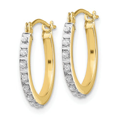 10k Diamond Fascination Small Hinged Hoop Earrings