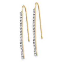 10K Diamond Fascination Bar Drop Earrings