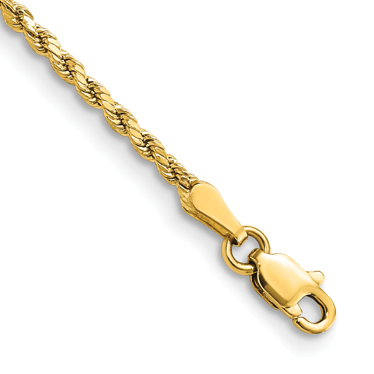 10k 2mm Semi-solid D/C Rope Chain