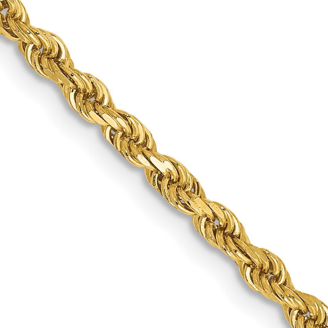 10k 2.5mm Semi-solid D/C Rope Chain